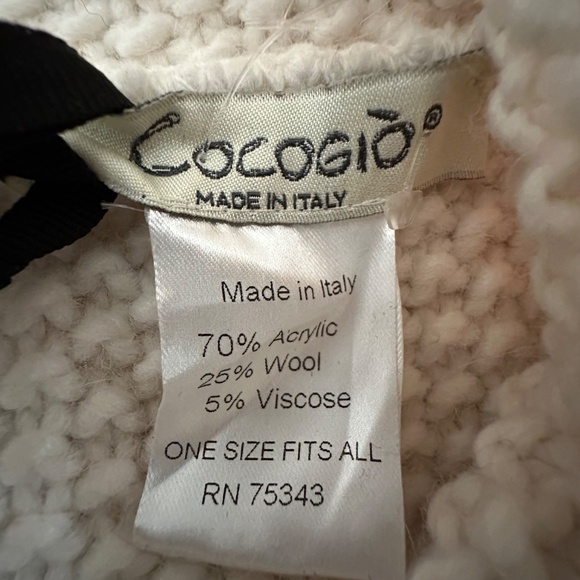 NWT cocogio Women's One Size Ivory Knit Cowl Neck Open Sides Poncho Sweater Top - Picture 14 of 15